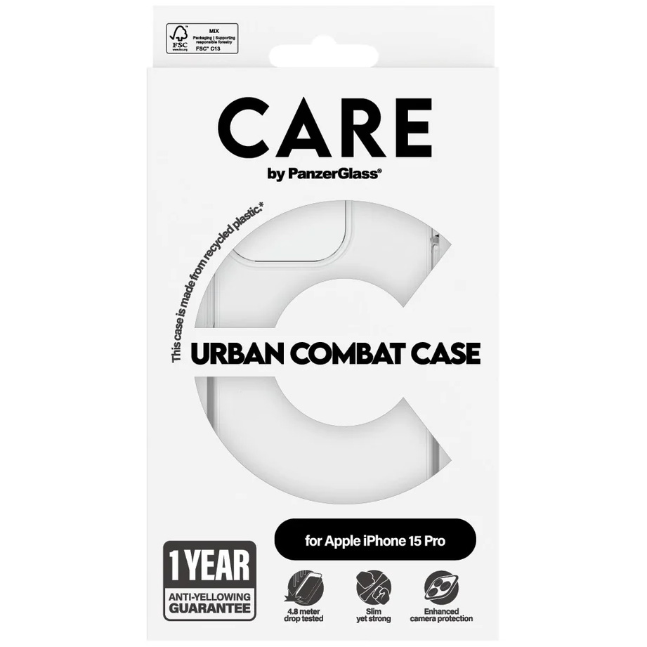 Etui CARE by PanzerGlass Urban Combat Case do iPhone 15 Pro, przezroczyste